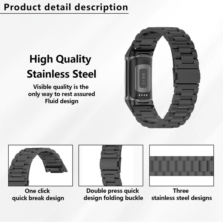 Incredibly Strong Fitbit Charge 5 Metal Strap - Silver#serie_4