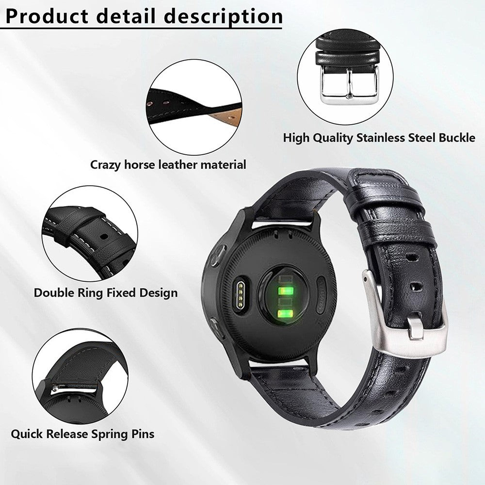 Very Stylish Smartwatch Genuine Leather Universel Strap - Black#serie_1