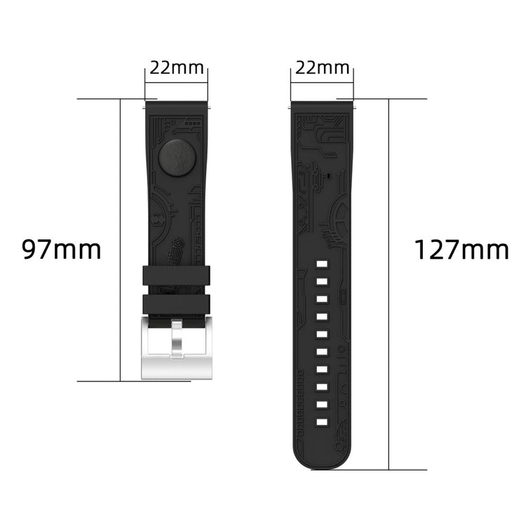 Mega Fantastic Smartwatch Silicone Universel Strap - Black#serie_1