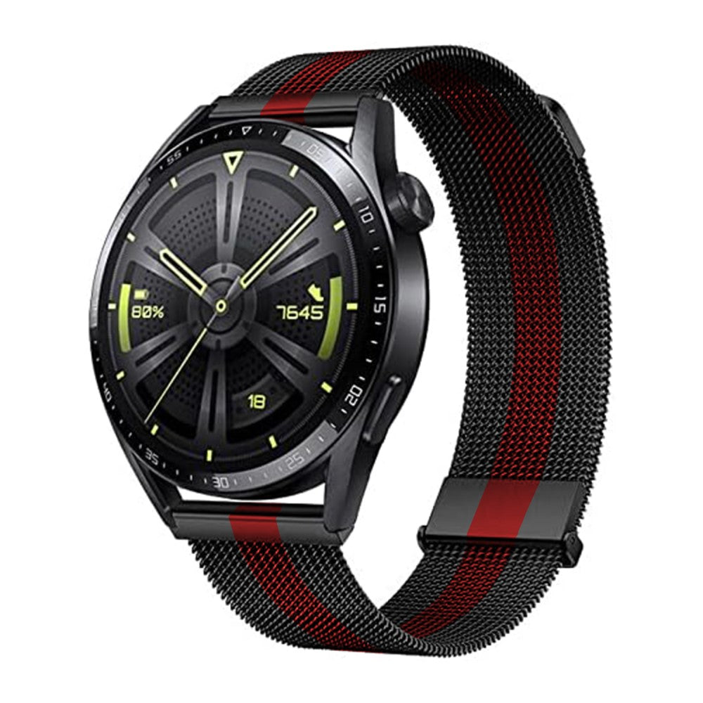 For Samsung Galaxy Watch6 Classic / Watch6 Watch Strap 20mm Milanese Mesh Magnetic Wrist Band - Black+Red#serie_2