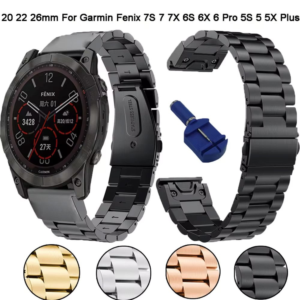 Stylish Garmin Smartwatch Metal Universel Strap - Black#serie_4