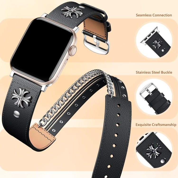 Strong Apple Smartwatch Genuine Leather Universel Strap - Black#serie_1