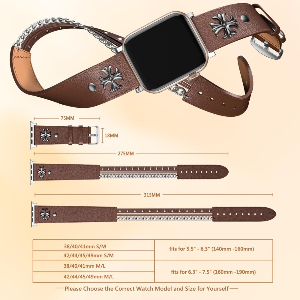 Strong Apple Smartwatch Genuine Leather Universel Strap - Brown#serie_2