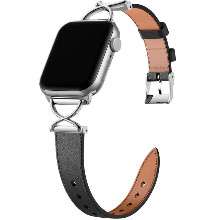 Superb Apple Smartwatch Genuine Leather Universel Strap - Silver#serie_413