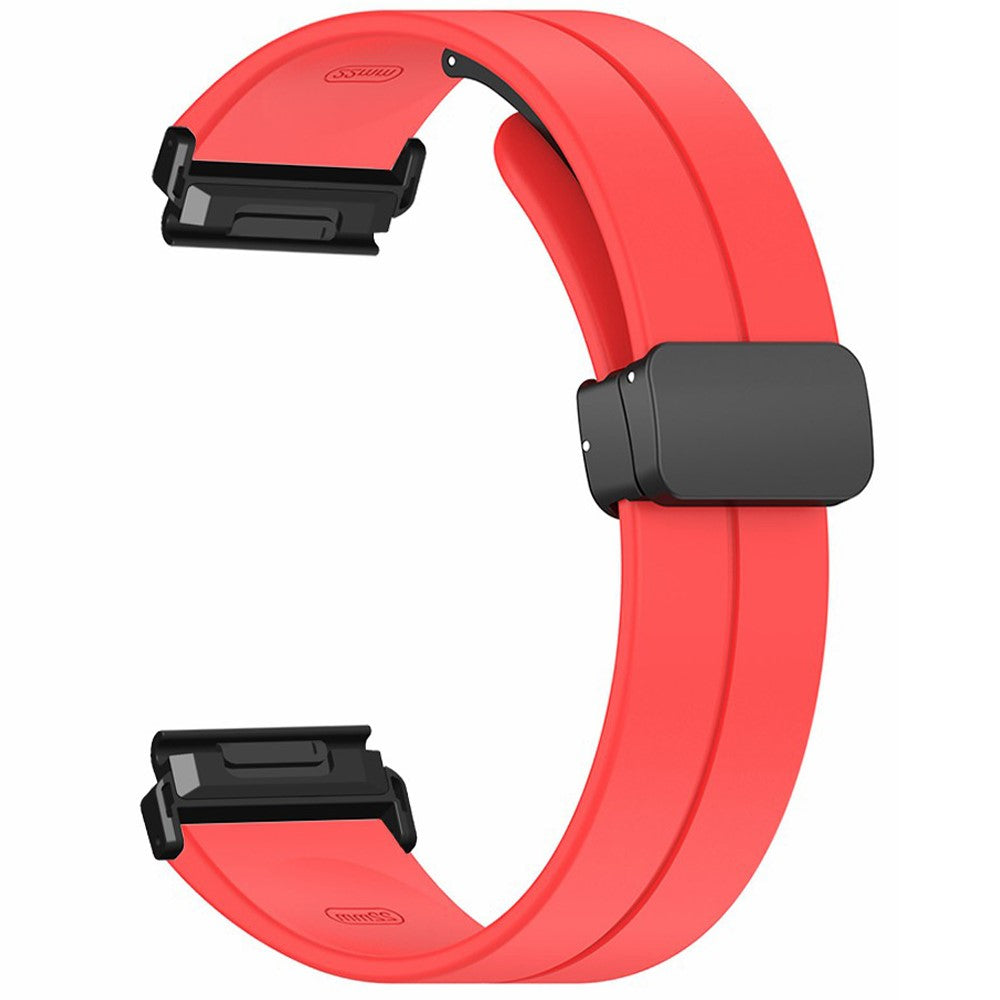 Garmin Fenix 7 / 6 / 5 22mm Wrist Strap Flexible Silicone Watch Band with Magnetic Buckle - Red#serie_6