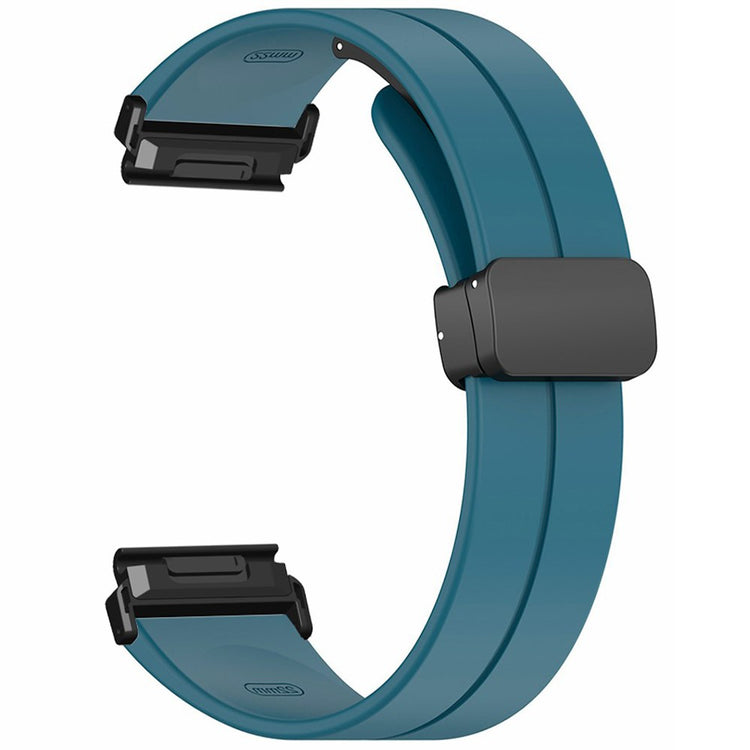 Garmin Fenix 7 / 6 / 5 22mm Wrist Strap Flexible Silicone Watch Band with Magnetic Buckle - Cyan#serie_12