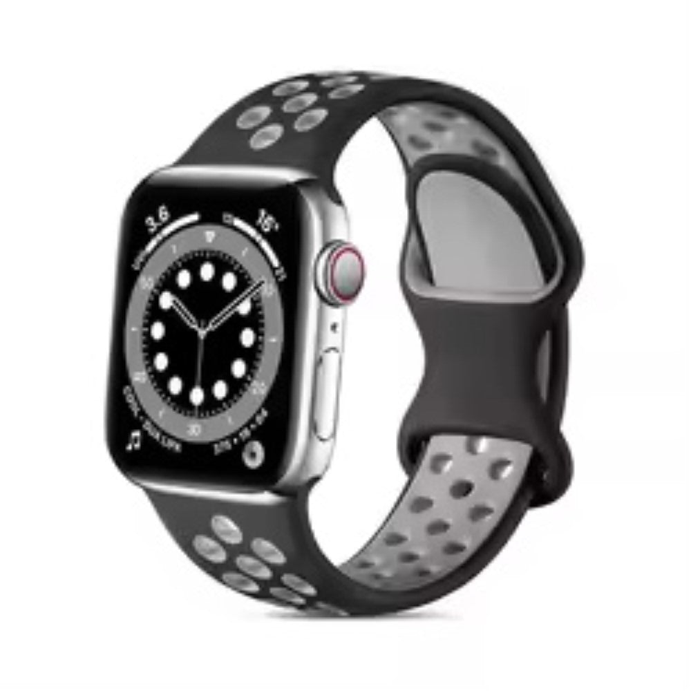 Apple Watch Series 49mm - 45mm - 44mm - 42mm4mm / 3 2 1 42 Silicone Watch Strap - Black+Grey#serie_4