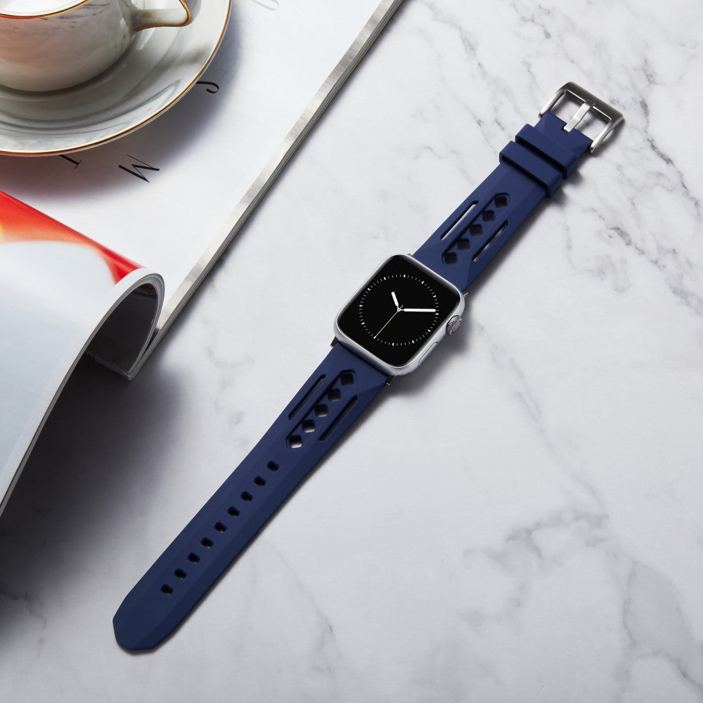 Apple Watch Series 49mm - 45mm - 44mm - 42mm Silicone Watch Band Hollow - Midnight Blue#serie_3