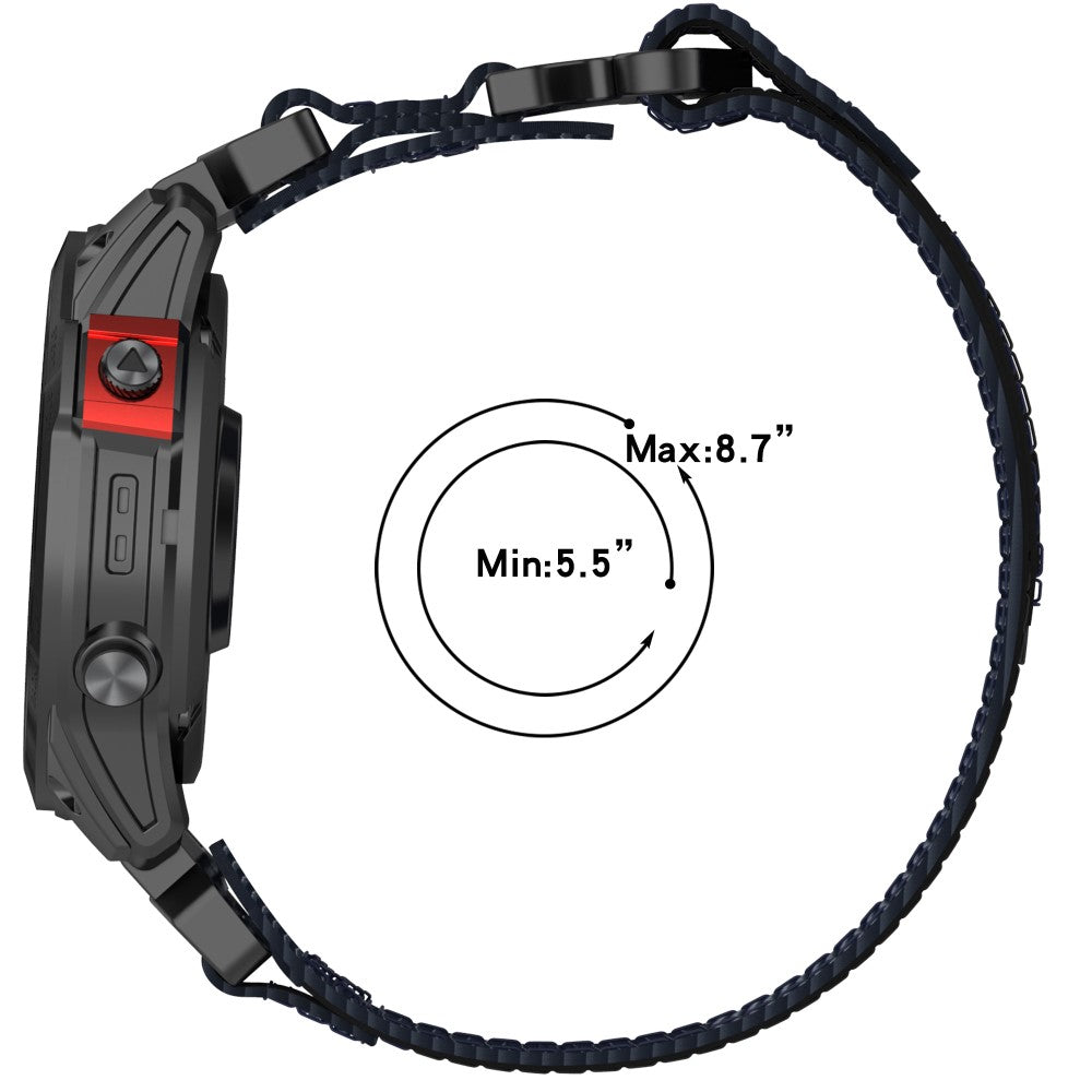 Garmin Fenix 7X / 7X Pro / Instinct 2X / Quickfit 26mm Nylon Sticker Wrist Strap - Grey#serie_3