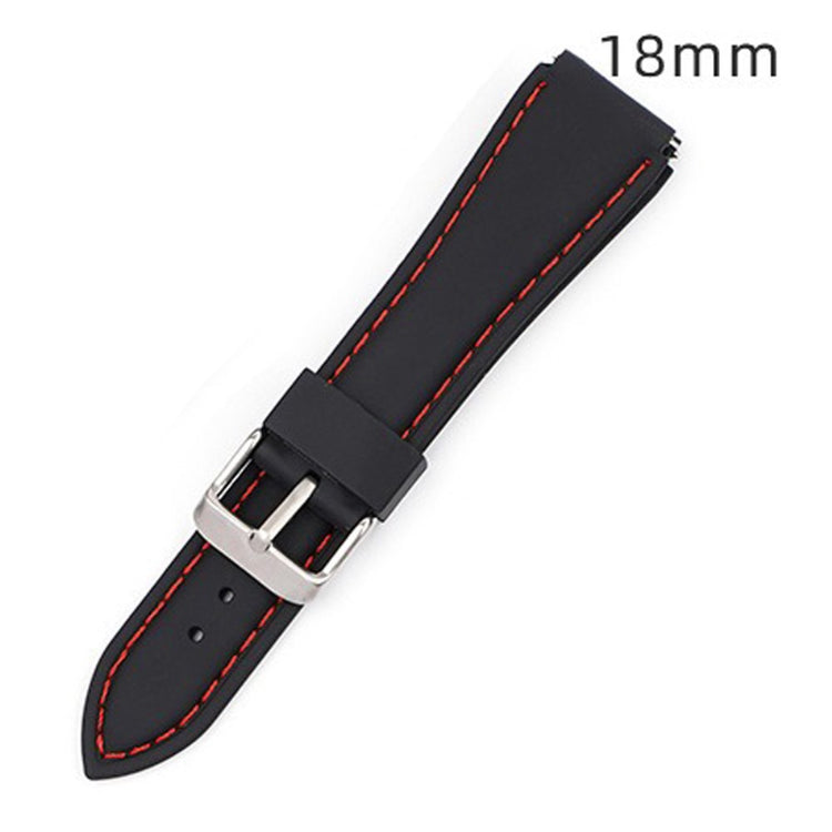 Huawei Watch GT 4 41mm / Garmin Venu 3S Watch Band 18mm Waterproof Fluorubber Wrist Strap - Black+Red Thread#serie_3