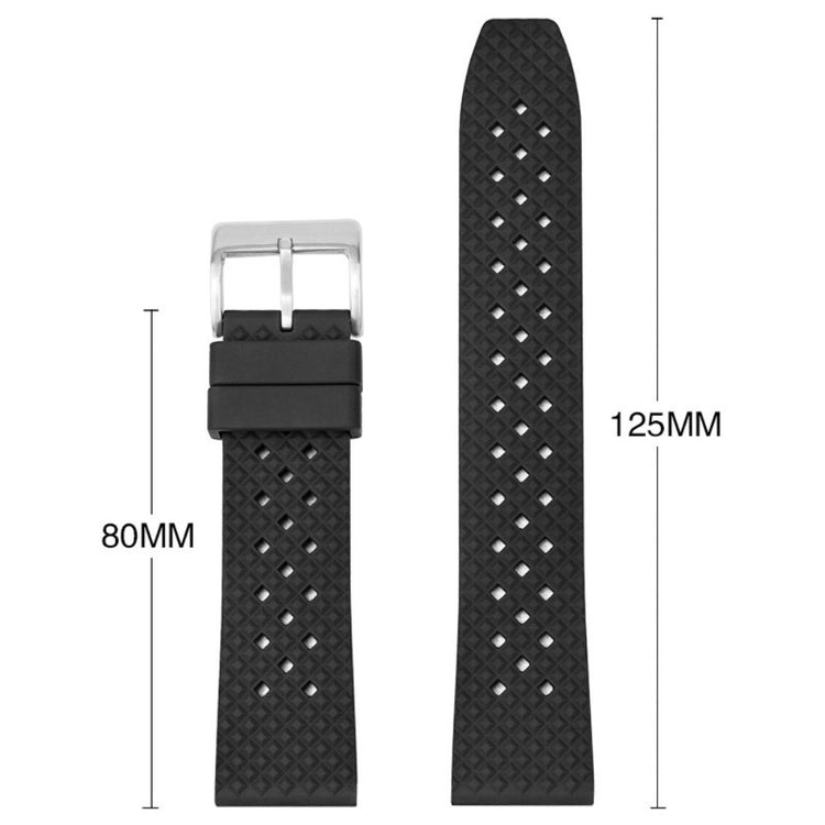 Garmin Venu 3S / Watch GT 4 41mm Replacement Wrist Band 18mm Fluorubber Watch Strap - Black+Silver Buckle#serie_1