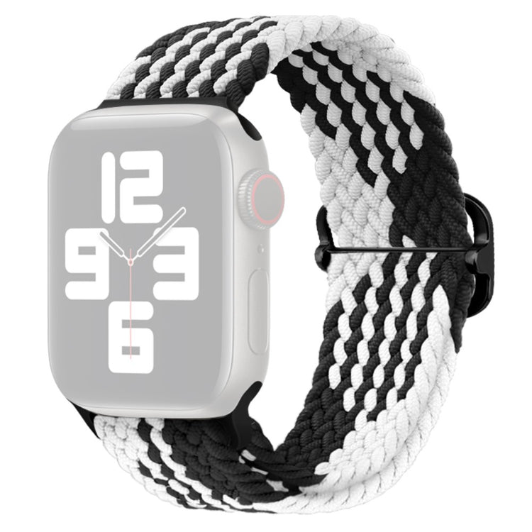 Apple Watch Series 9 8 7 41mm / 6 5 4 SE (2022) SE (2023) SE 40mm / 3 2 1 38mm Watch band Braided Nylon Strap - Z-shape Black+White#serie_2