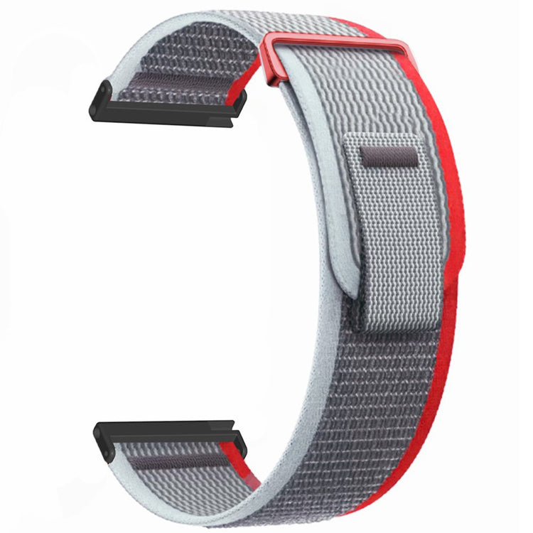 Suunto Spartan Sport Wrist HR Baro / Suunto 9 Nylon Watch band 24mm Loop Fastener Strap - Red+Grey#serie_6