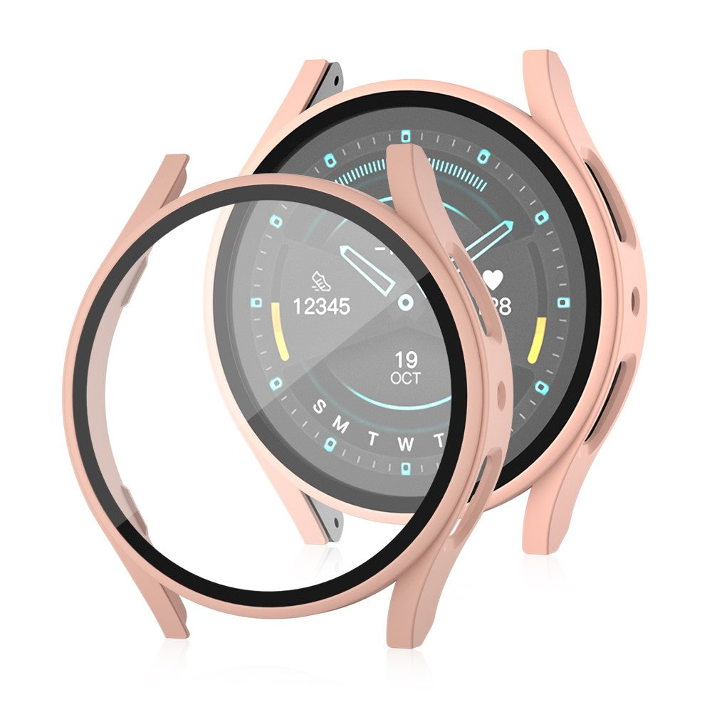 Samsung Galaxy Watch7 44mm Matte Case with Tempered Glass Screen Film Hard Bump Resistant Watch Cover - Pink#serie_3