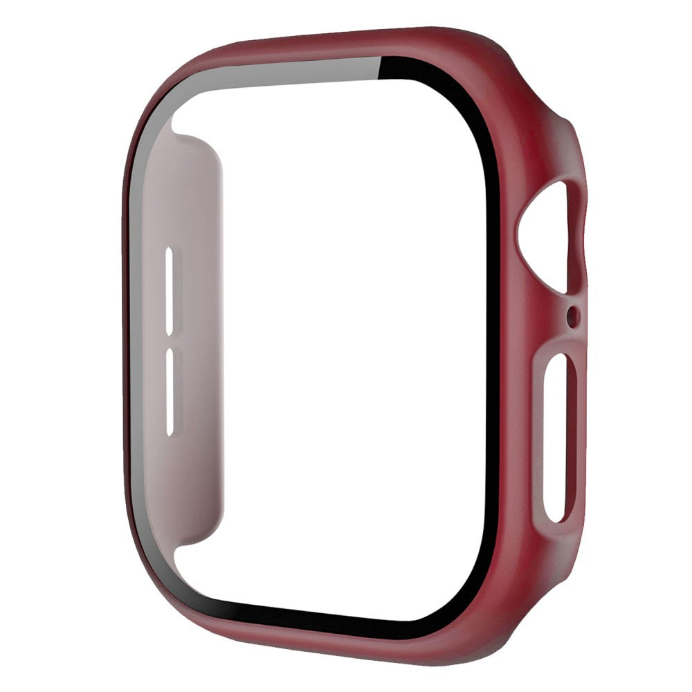 Apple Watch Series 10 42mm Protective Case All-Around Hard Bump Resistant Watch Cover with Tempered Glass Film - Wine Red#serie_9