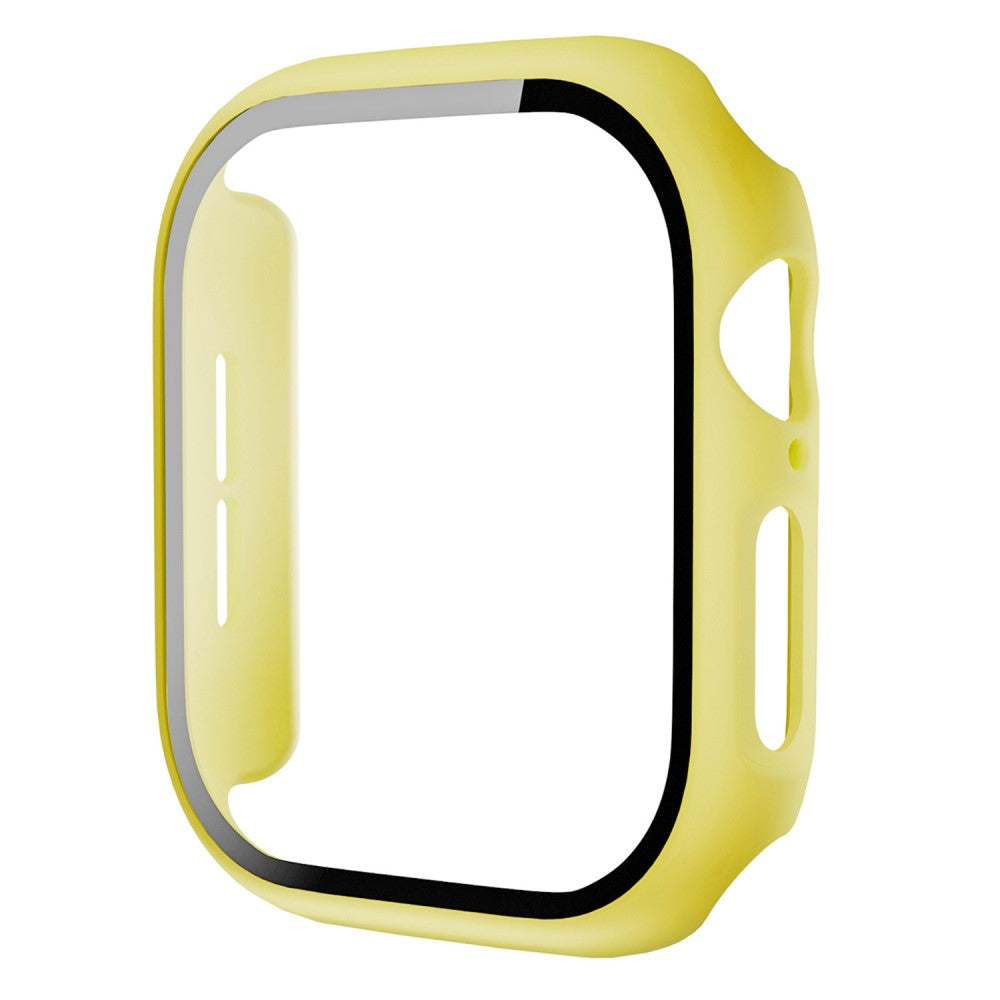 Apple Watch Series 10 42mm Protective Case All-Around Hard Bump Resistant Watch Cover with Tempered Glass Film - Yellow#serie_11