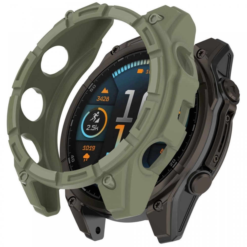 Garmin Fenix 8 47mm Flexible Watch Case Anti-Scratch Hollow Watch Frame Cover - Jungle Green#serie_6