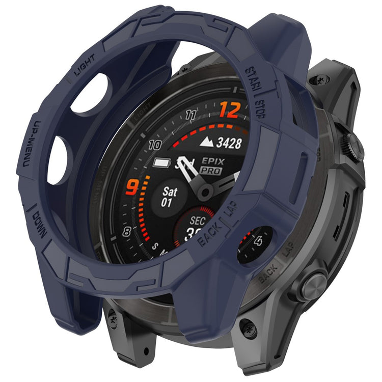 Garmin Fenix E 47mm Flexible Watch Case Anti-Scratch Hollow Watch Frame Cover - Midnight Blue#serie_5