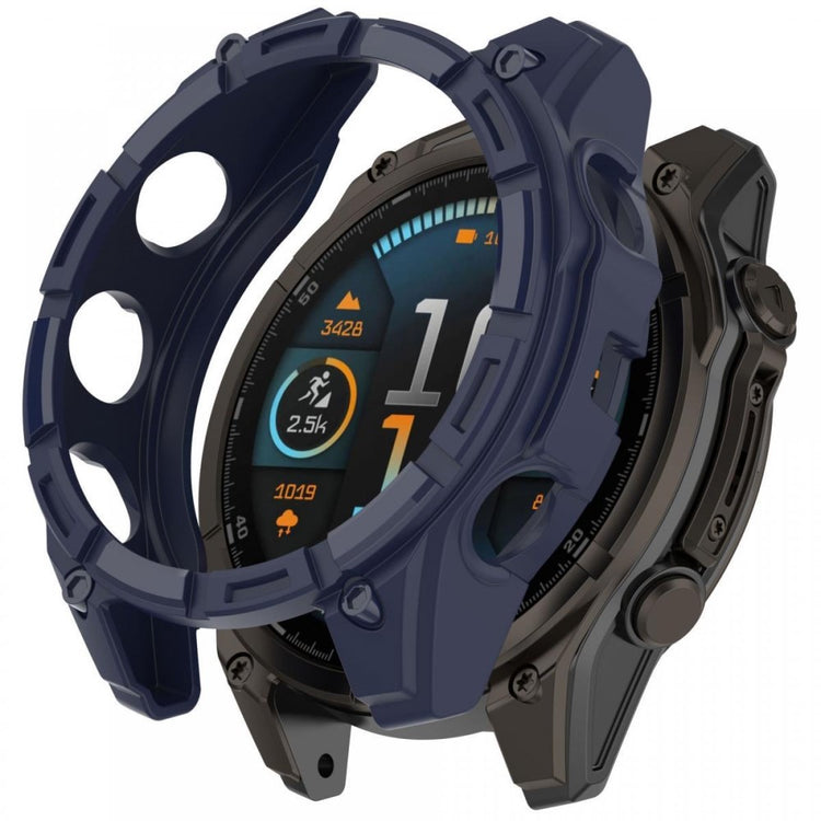 Garmin Fenix 8 43mm Flexible Watch Case Anti-Scratch Hollow Watch Frame Cover - Midnight Blue#serie_5