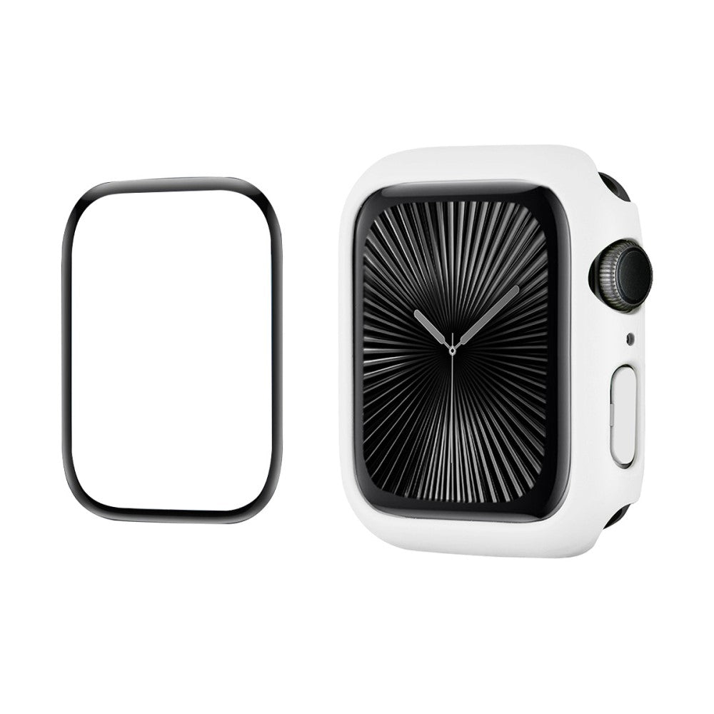Apple Watch Series 10 42mm ENKAY HAT PRINCE Solid Color PC Watch Case Shockproof Cover with Full Coverage PMMA Soft Film - White#serie_1