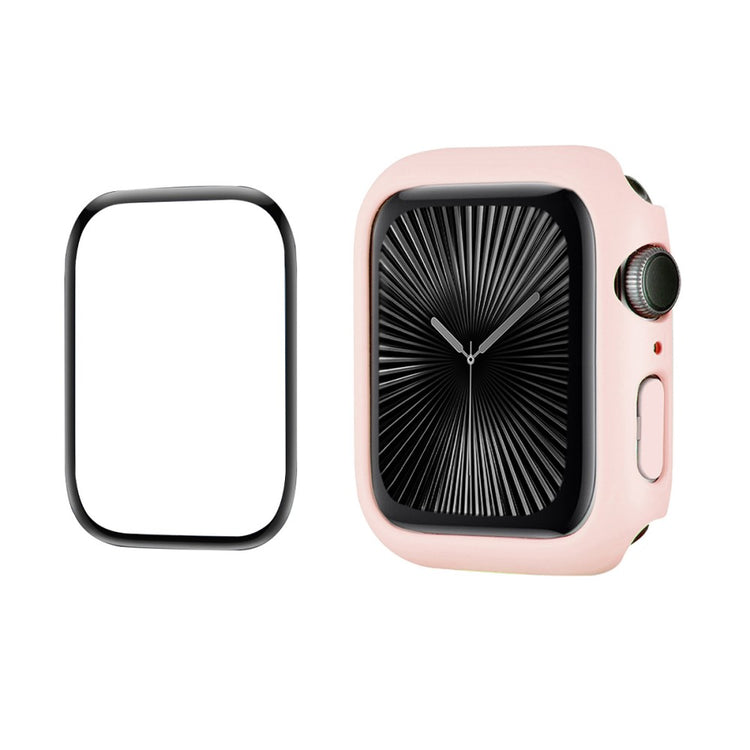 Apple Watch Series 10 46mm ENKAY HAT PRINCE Solid Color PC Watch Case Shockproof Cover with Full Coverage PMMA Soft Film - Pink#serie_4