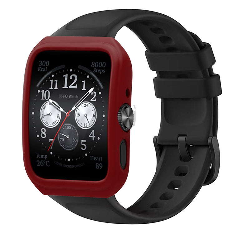 Silikone Universal Bumper passer til Oppo Watch 4 Pro / Oppo Watch 3 Pro - Rød#serie_6