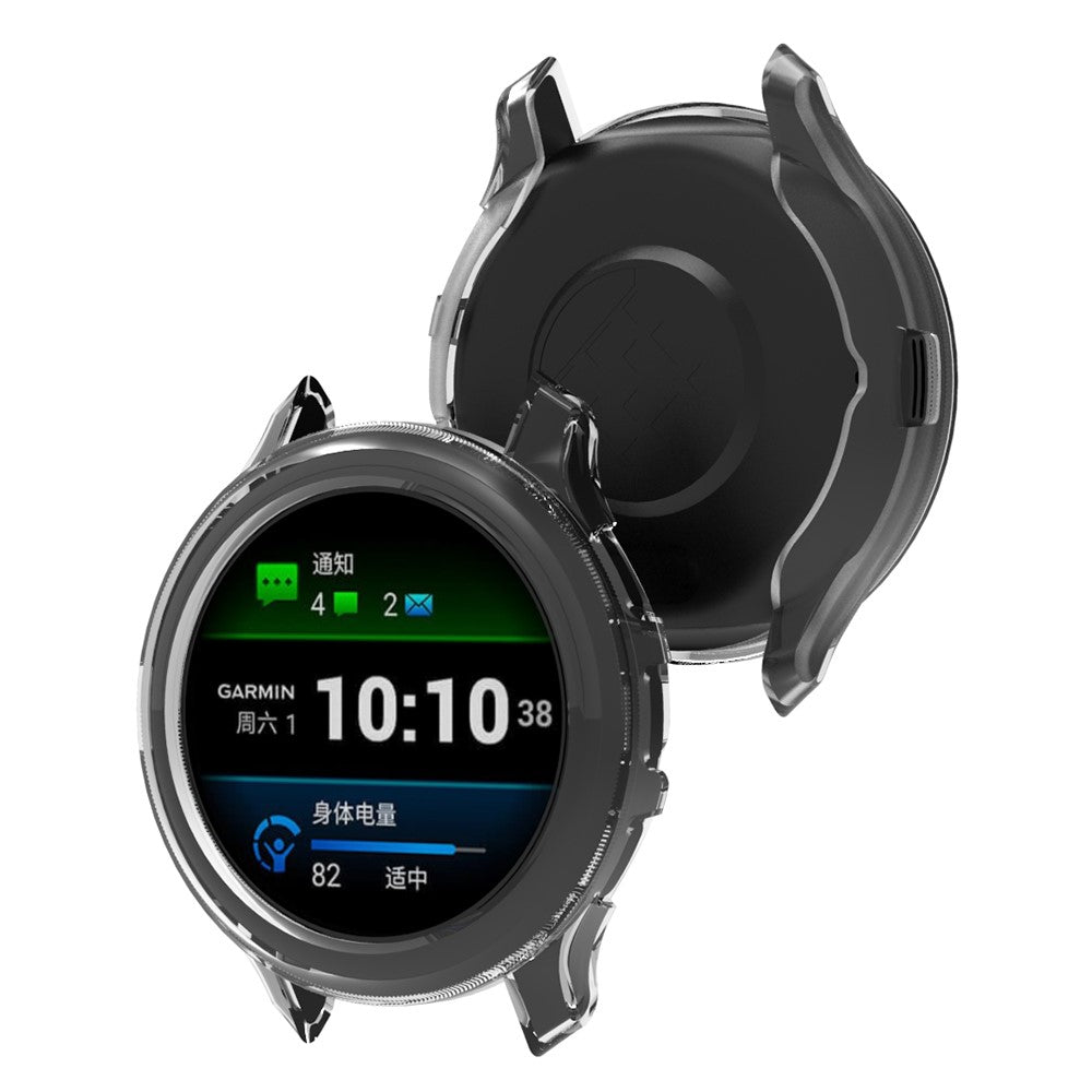 Gennemsigtig Silikone Bumper passer til Garmin Venu 3 - Sort#serie_1