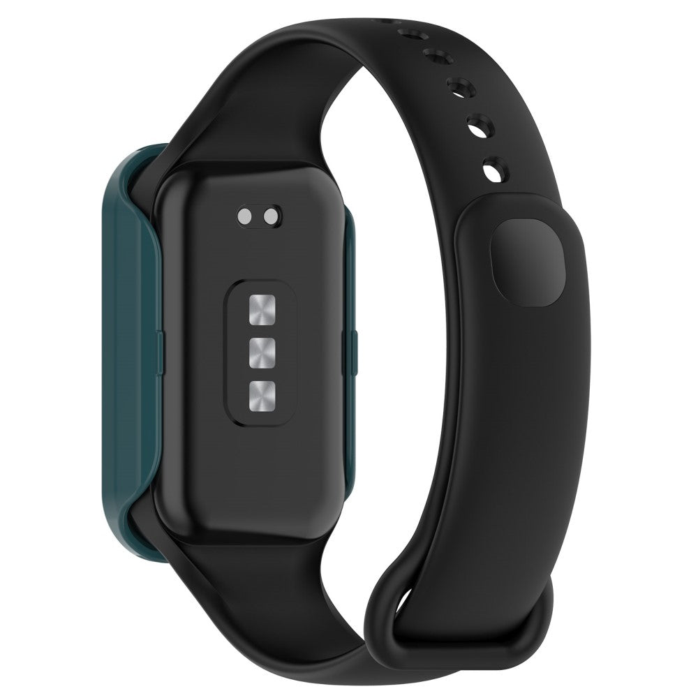 Super Godt Universal Cover med Skærmbeskytter i Silikone og Glas passer til Xiaomi Smart Band 8 Active / Xiaomi Redmi Band 2 - Grøn#serie_3