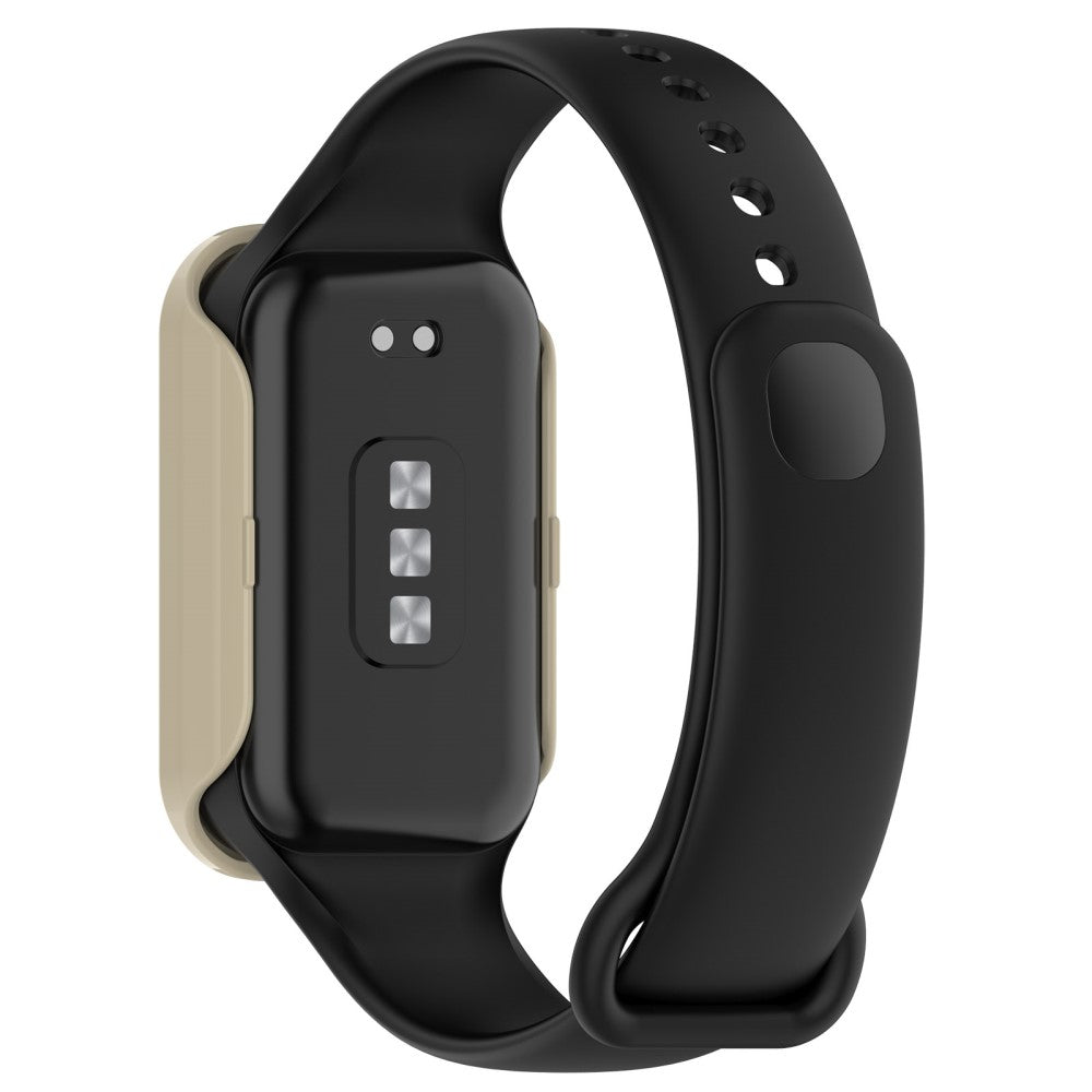 Super Godt Universal Cover med Skærmbeskytter i Silikone og Glas passer til Xiaomi Smart Band 8 Active / Xiaomi Redmi Band 2 - Hvid#serie_5