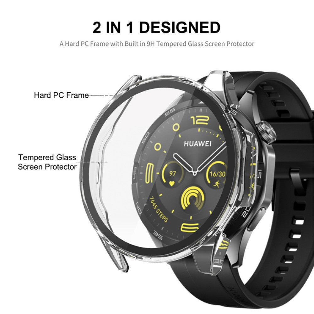 Rigtigt Flot Cover med Skærmbeskytter i Silikone passer til Huawei Watch GT 4 41mm - Sort#serie_1