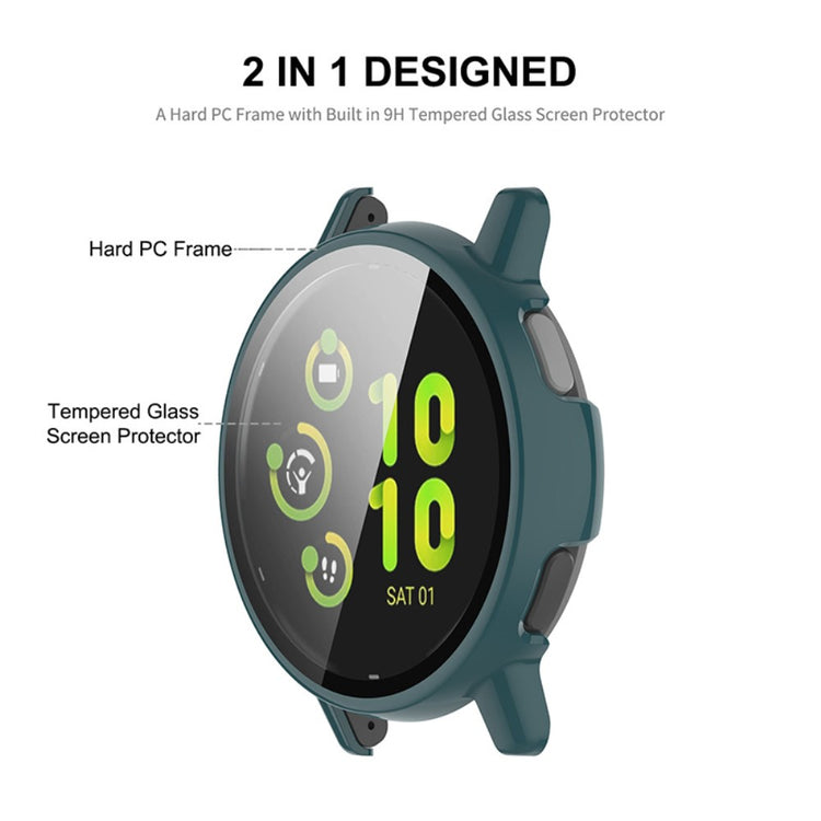 ENKAY Hat Prince GarminActive 5 Watch Case Frame Watch Cover with 9H Tempered Glass Film - Dark Green - Gennemsigtig#serie_5