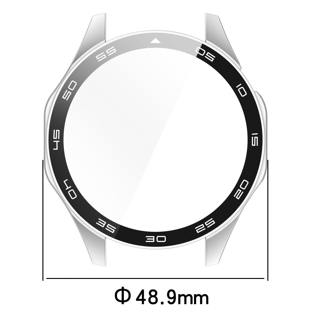 Huawei Watch GT 4 46mm Watch Case Tempered Glass Screen Protector Frame Cover with Dial Plate - Silver - Pink#serie_4