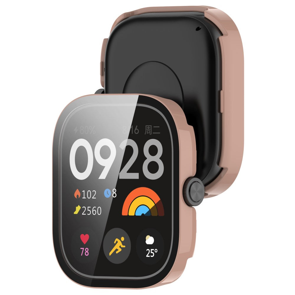 Mega Godt Cover med Skærmbeskytter i Glas passer til Xiaomi Redmi Watch 4 - Pink#serie_1