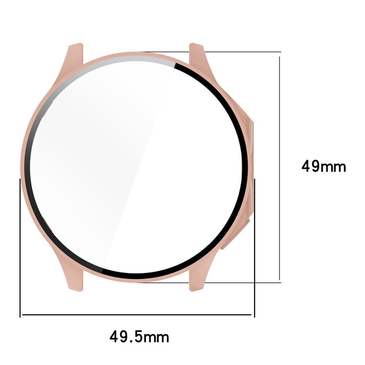 For Oppo Watch X / Watch 2 46mm Drop Protection PC Watch Frame Cover with Tempered Glass Screen Film - Black - Brown#serie_5