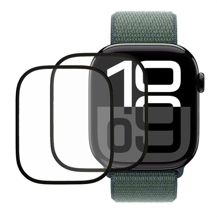 2-pack / Pack Apple Watch Series 10 46mm Watch Screen Protector HD Clear Pliable Film (Black Edge) - Black#serie_1