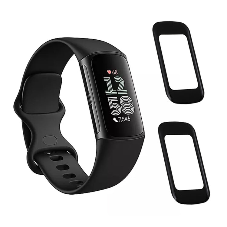 2stk Silikone Universal Skærmbeskytter passer til Fitbit Charge 6 / Fitbit Charge 5 - Gennemsigtig#serie_665