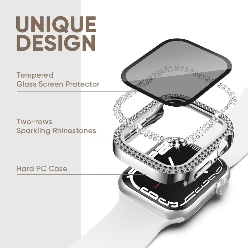 Mega Good Apple Smartwatch Universel Cover with Screen Protector in Rhinestone and Glass - Multicolor#serie_8