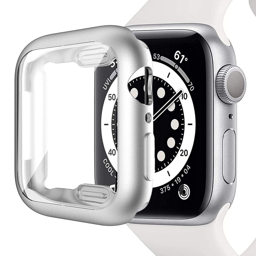 Apple Watch SE (2022) / SE / 6 / 5 / 4 40mm Case Cover Electroplated Soft flexible Case with Screen Protector - Silver#serie_7