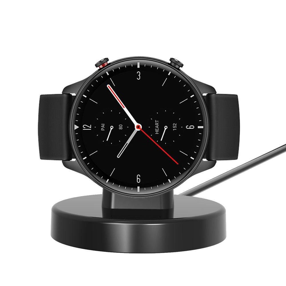 Silikone USB Oplader passer til Amazfit Smartwatch - Sort#serie_1