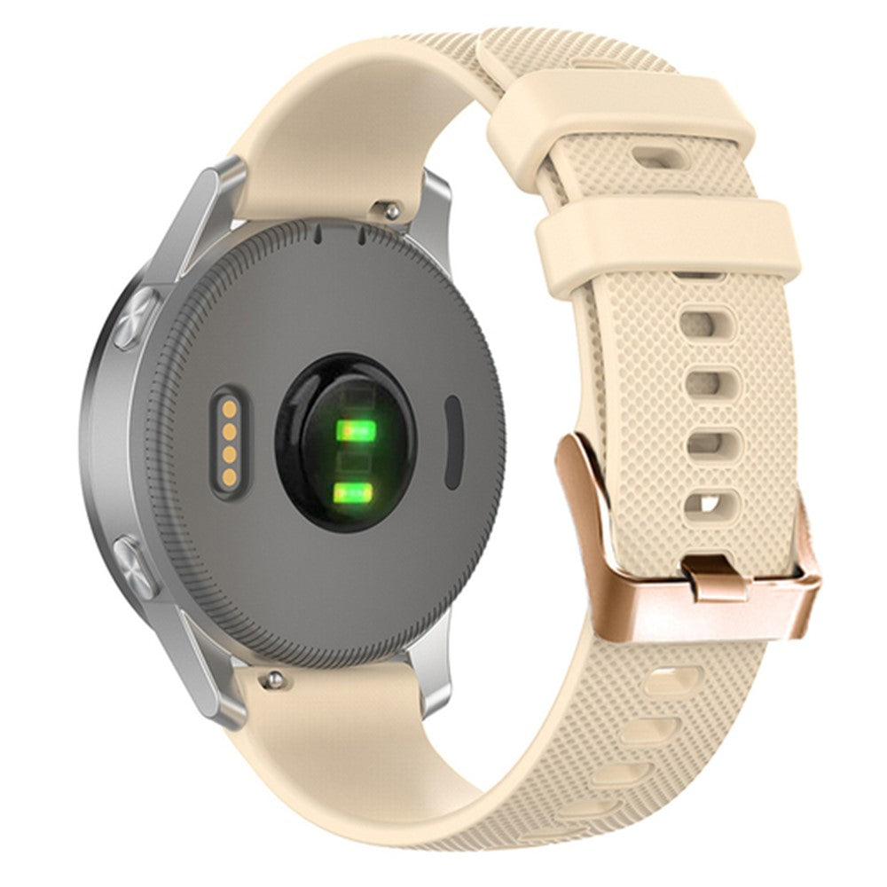 Rigtigt Slidstærk Silikone Universal Rem passer til Smartwatch - Beige#serie_8