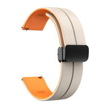 22mm Universal dual color silicone strap with black buckle - Starlight / Orange#serie_1