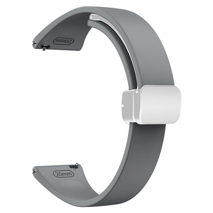 22mm Universal silicone sport strap with silver magnetic buckle - Space Grey#serie_10