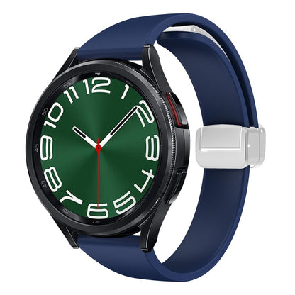 22mm Universal silicone sport strap with silver magnetic buckle - Midnight Blue#serie_11