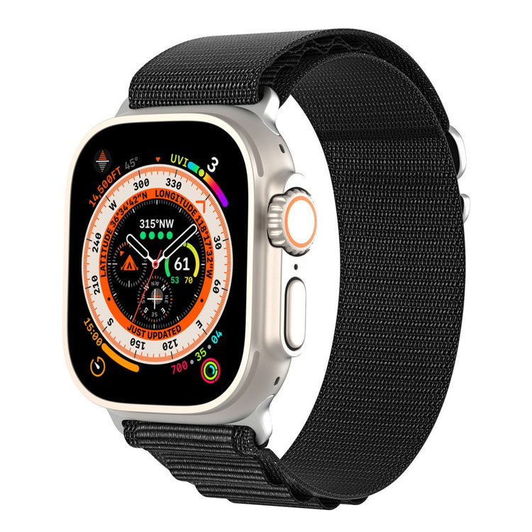 Rigtigt Pænt Metal Og Nylon Universal Rem passer til Apple Smartwatch - Sort#serie_1