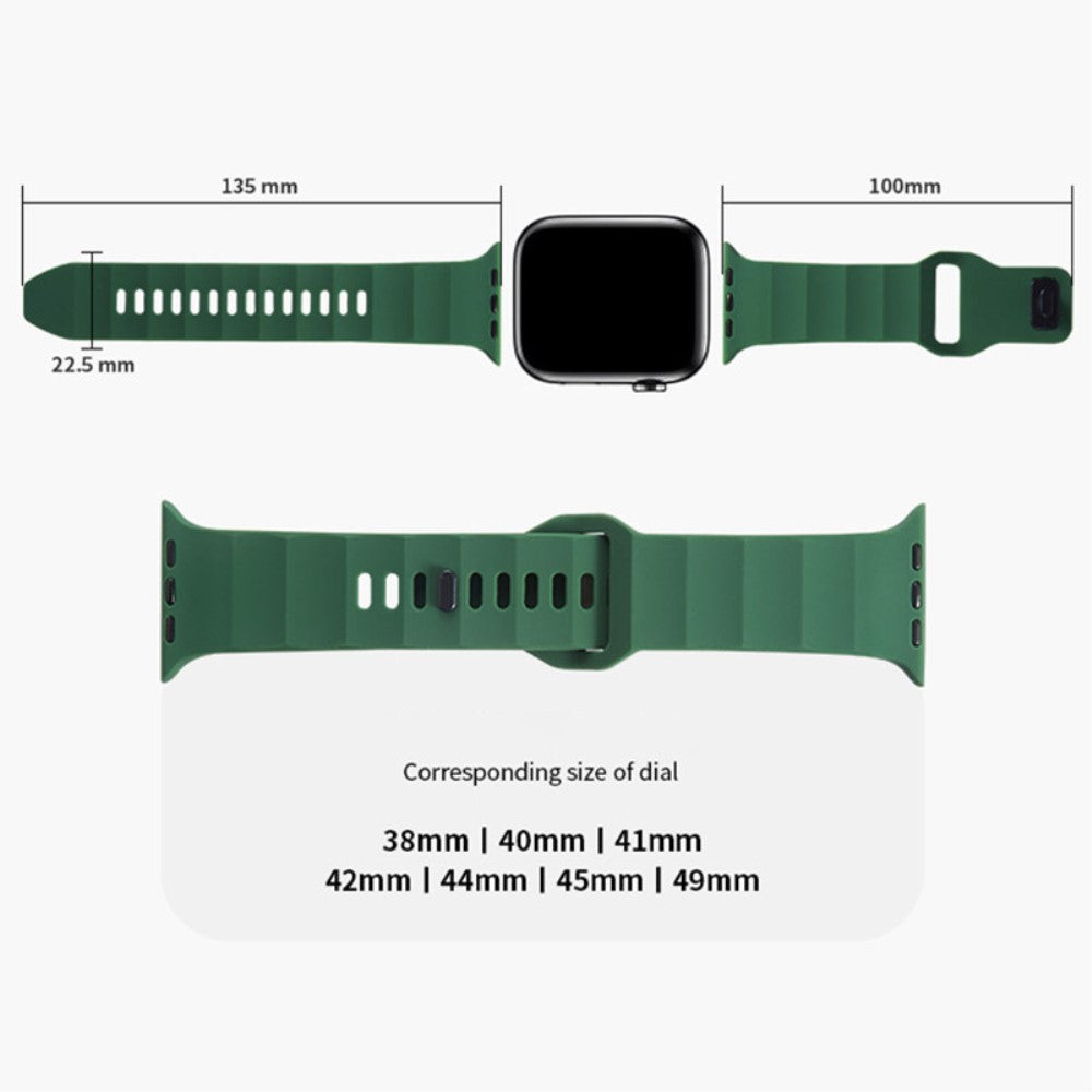 Apple Watch Series 9 41mm wavy style silicone strap - Midnight Blue#serie_11