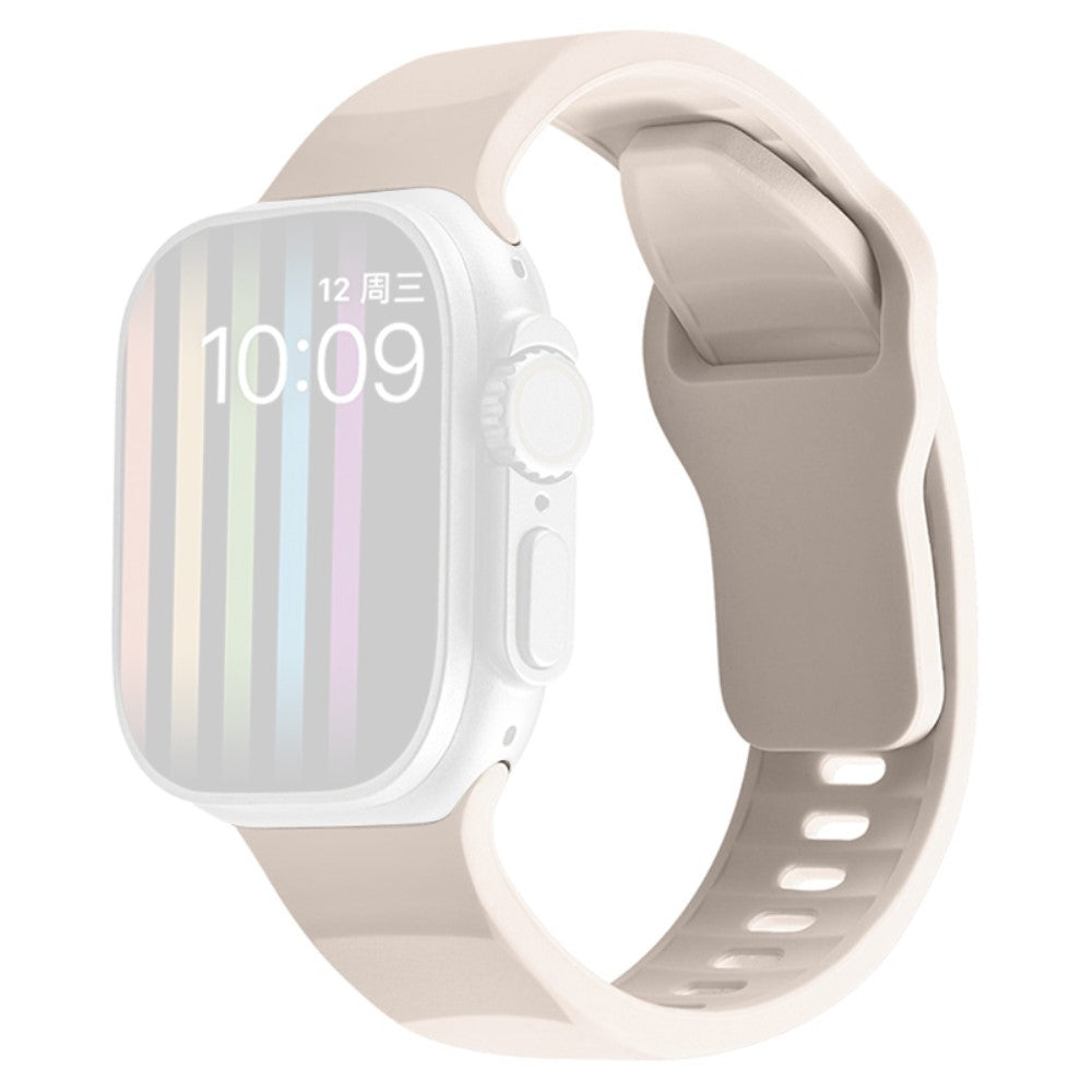 Apple Watch Series 9 41mm wavy style silicone strap - Starlight#serie_12