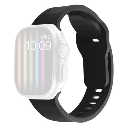 Apple Watch Series 9 41mm wavy style silicone strap - Black#serie_7