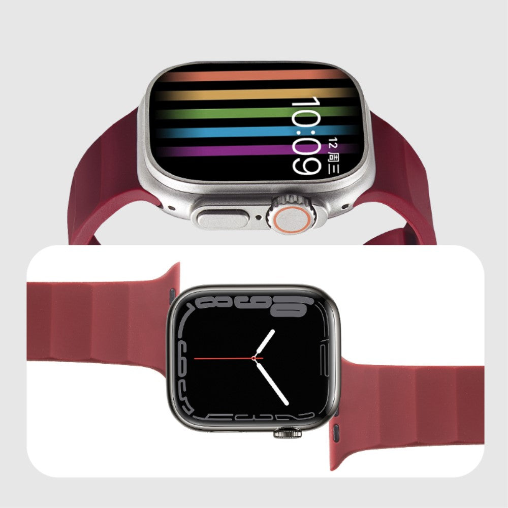 Mega Komfortabel Silikone Universal Rem passer til Apple Smartwatch - Rød#serie_8