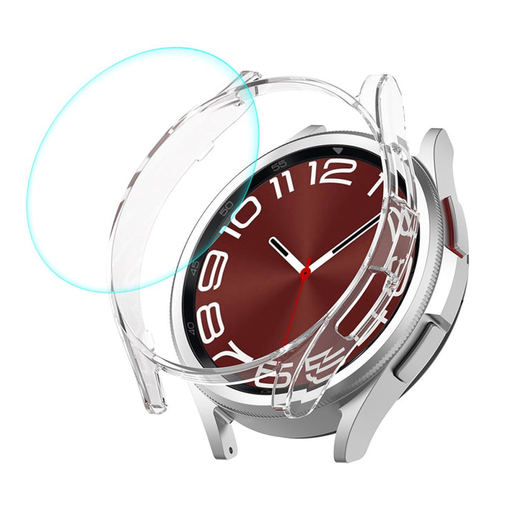 HAT PRINCE Samsung Galaxy Watch 6 Classic (43mm) electroplating cover with 0.2mm tempered glass - Transparent#serie_4