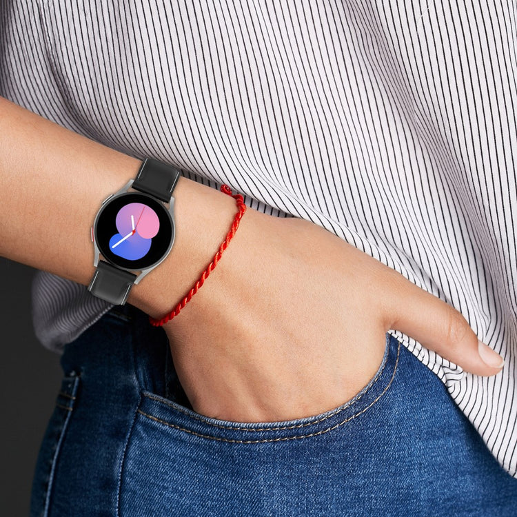 Super Fint Ægte Læder Universal Rem passer til Smartwatch - Sort#serie_1